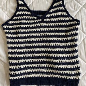 White and navy striped tank top